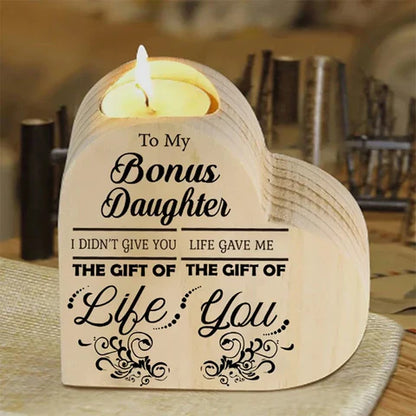 Porte-bougies en Bois avec Motif de Cœur - un Cadeau qui A du Sens!