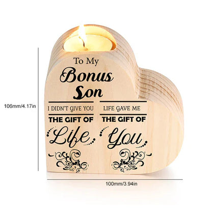 Porte-bougies en Bois avec Motif de Cœur - un Cadeau qui A du Sens!