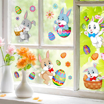 Magie de Printemps - Autocollant de Fenêtre Lapin de Pâques pour une Décoration Festive