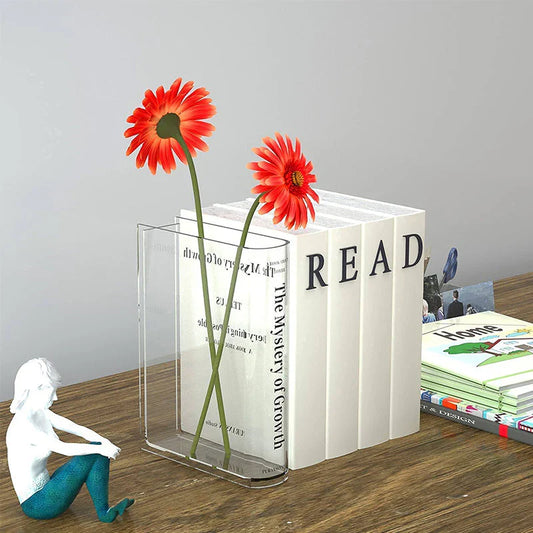 Dekobuch - Vase en Acrylique en Forme de Livre pour un Intérieur Stylé