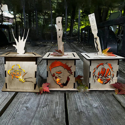 Gruseljack - Lanterne en Bois pour une Déco D' Halloween Effrayante