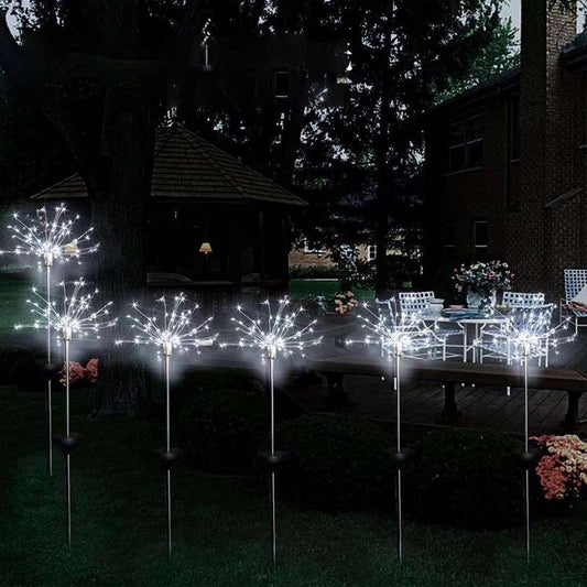 Lampes Solaires de Jardin avec Effet de Feu D' Artifice