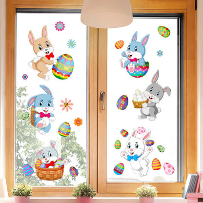Magie de Printemps - Autocollant de Fenêtre Lapin de Pâques pour une Décoration Festive