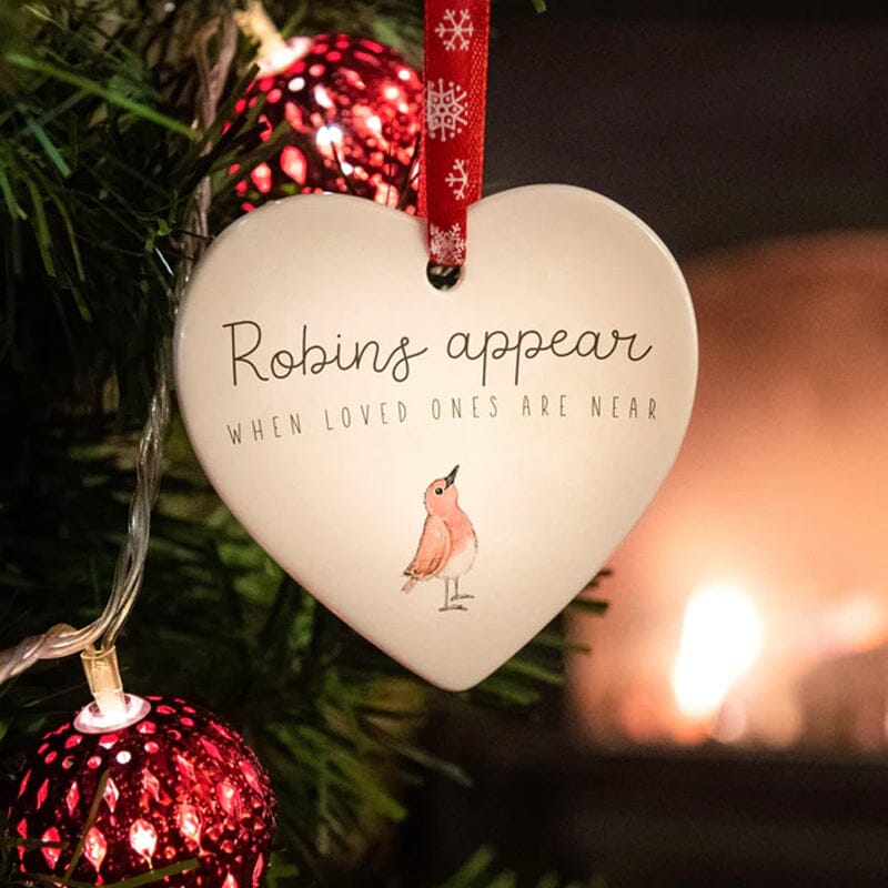 Pendentif de Noël en Forme de Cœur, en Céramique