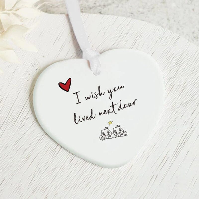 Pendentif de Noël en Forme de Cœur, en Céramique