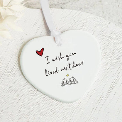 Pendentif de Noël en Forme de Cœur, en Céramique