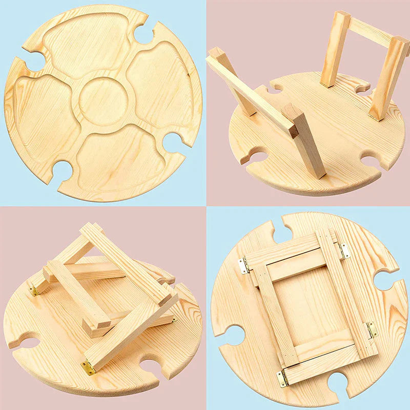 Table de Pique-nique Pliante Compacte en Bois - Parfaite pour les Déplacements!