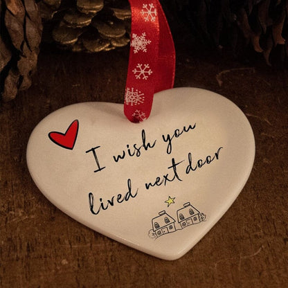 Pendentif de Noël en Forme de Cœur, en Céramique