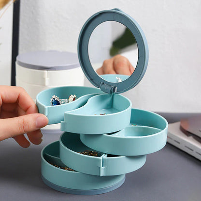 Rangement à Bijoux Pivotant à Plusieurs Niveaux