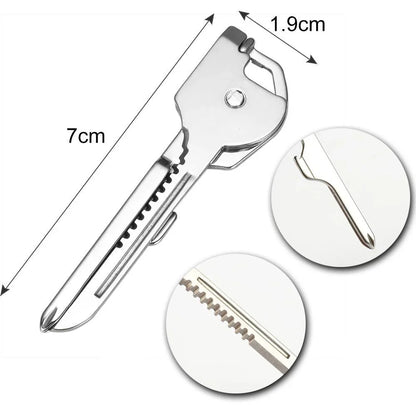 Mini-outil 6 en 1 Porte-clés en Acier Inoxydable