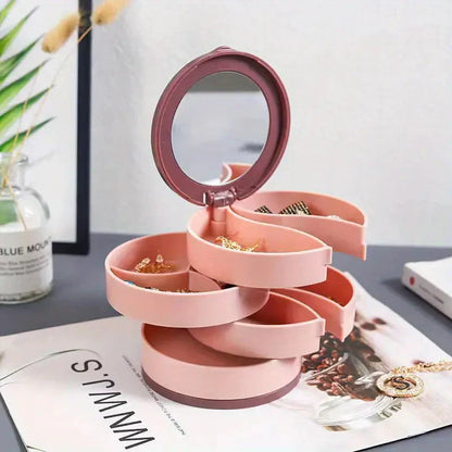 Rangement à Bijoux Pivotant à Plusieurs Niveaux