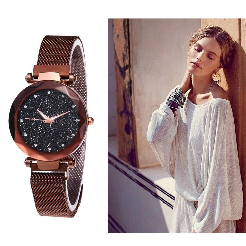 Montre Étanche avec Design de Ciel Étoilé pour les Filles