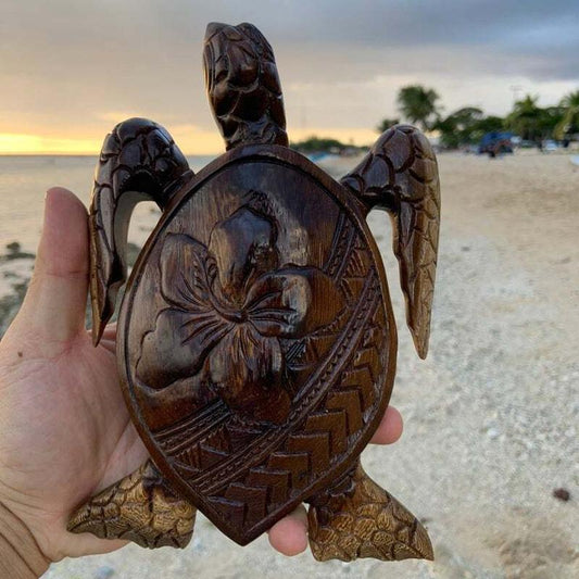 Figure de Tortue Tropicale - Élément de Décoration en Résine