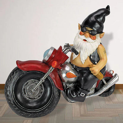 Une Drôle de Statue de Gnomes en Moto - L' Accroche - Regard pour le Jardin & la Maison