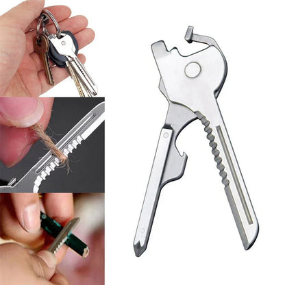 Mini-outil 6 en 1 Porte-clés en Acier Inoxydable