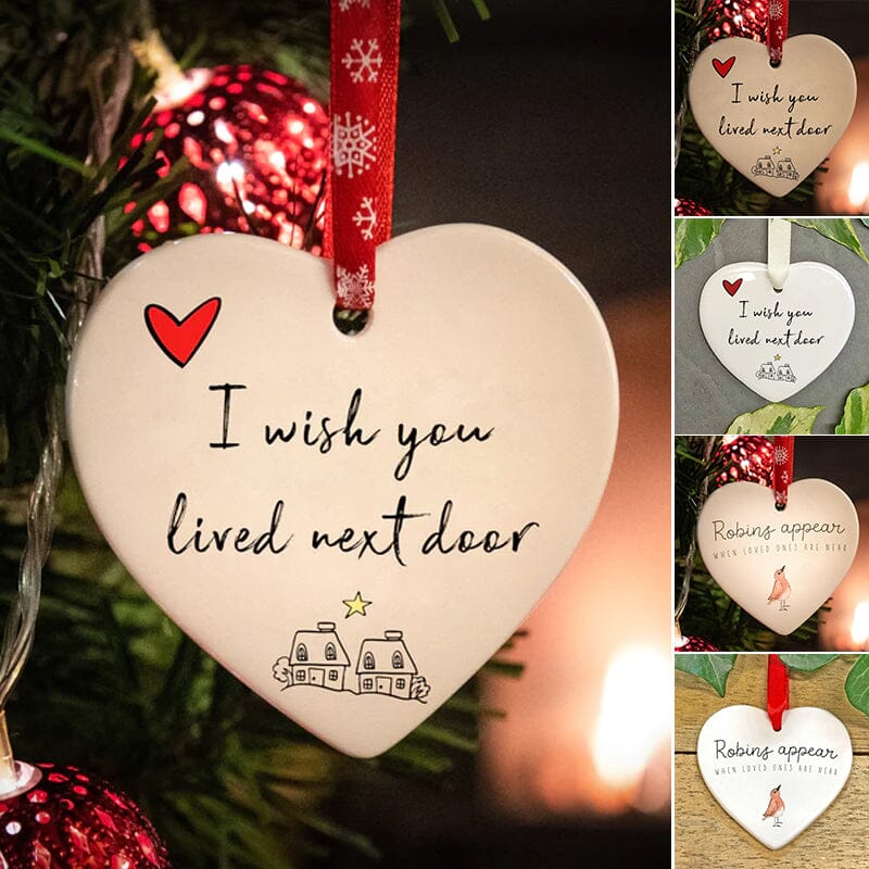 Pendentif de Noël en Forme de Cœur, en Céramique