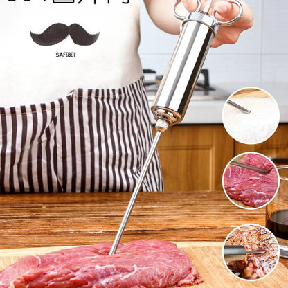 Seringue à Marinade en Acier Inoxydable 304 - Parfait pour des Plats de Viande Juteux et Aromatiques