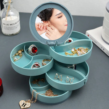 Rangement à Bijoux Pivotant à Plusieurs Niveaux