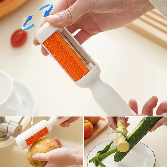 Schälfix - Couteau à Éplucher 2 en 1 avec Récipient de Récupération
