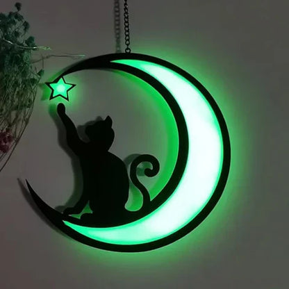 Chat de Lune Déco de Fenêtre - L' Élégance Magique pour Ta Maison!
