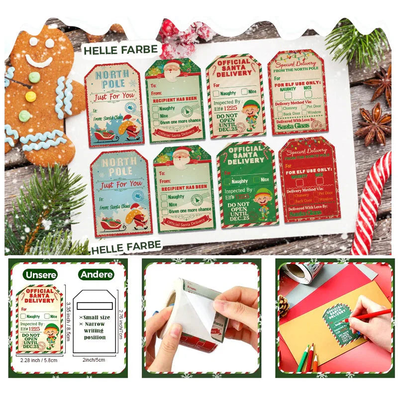 Rouleau D' Autocollants Cadeaux de Noël (200 Pièces)
