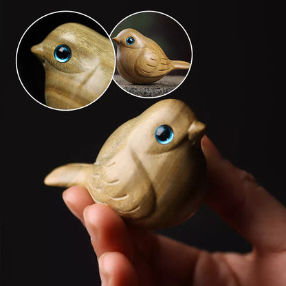 Oiseau en Bois de Santal Fabriqué à la Main