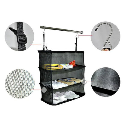 Sac de Rangement Pliable 3 en 1 avec Crochet - Organisateur de Penderie Polyvalent pour les Voyages et la Maison