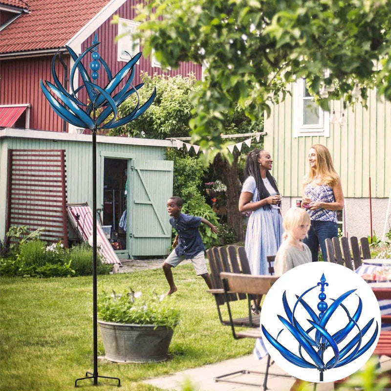 Windspinner en Métal Bleu