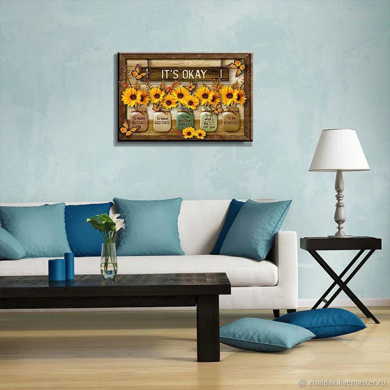 Peinture Murale Papillon - Tournesol