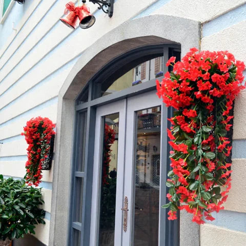 Corbeille Décorative Suspendue avec des Violettes Artificielles - L' Élégance pour Ta Maison!
