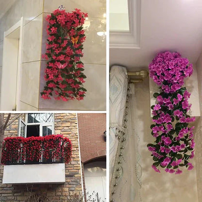 Corbeille Décorative Suspendue avec des Violettes Artificielles - L' Élégance pour Ta Maison!