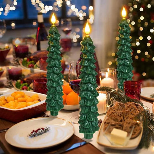 Bougies Festives Led en Forme de Sapin