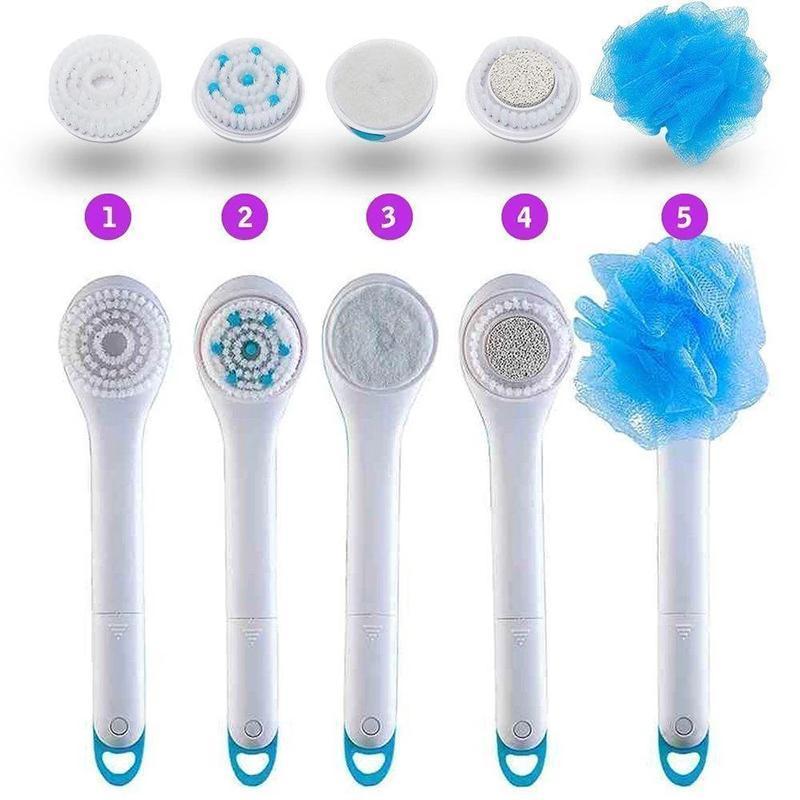Brosse Électrique pour le Corps avec 5 Accessoires - Nettoyage et Détente en un Seul Geste