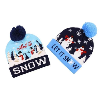 Casquette de Noël en Tricot Led au Design Festif