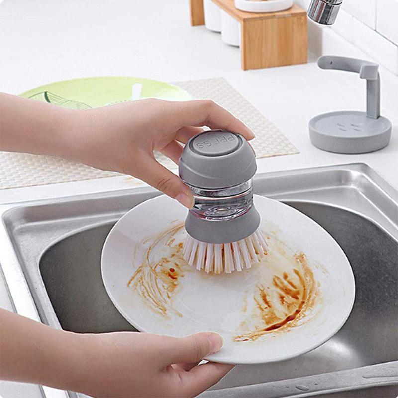 Brosse à Vaisselle Pratique avec Distributeur de Savon