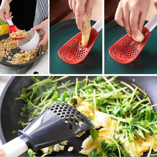 La Cuillère de Cuisine Multifonctionnelle avec Passoire