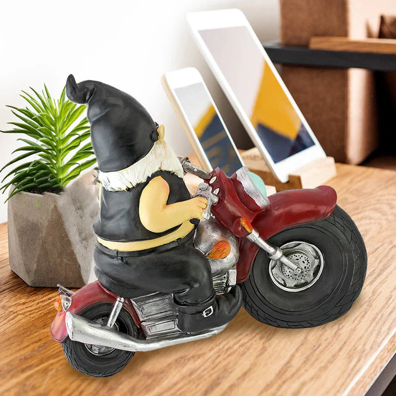 Une Drôle de Statue de Gnomes en Moto - L' Accroche - Regard pour le Jardin & la Maison