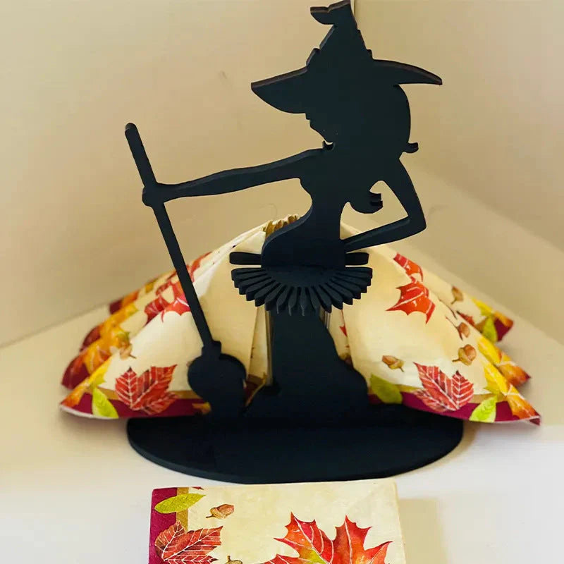 Envoûtement de Sorcière - Rond de Serviette en Bois pour une Décoration de Table Magique