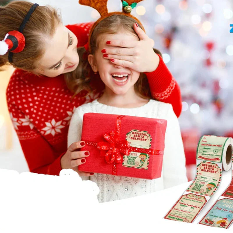 Rouleau D' Autocollants Cadeaux de Noël (200 Pièces)