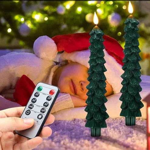 Bougies Festives Led en Forme de Sapin