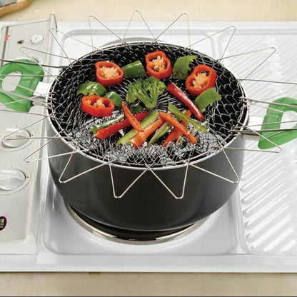 Passoire de Cuisine Pliable en Acier Inoxydable