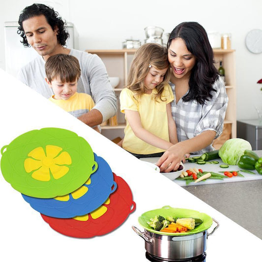 Protection Anti-débordement en Silicone en Forme de Fleur - Parfait pour Cuisiner Proprement
