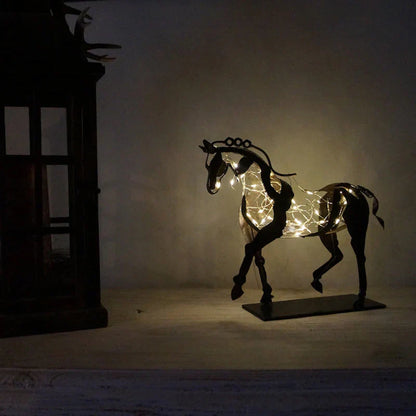 Elégante Figurine de Cheval en Métal - Décoration Élégante pour Votre Maison