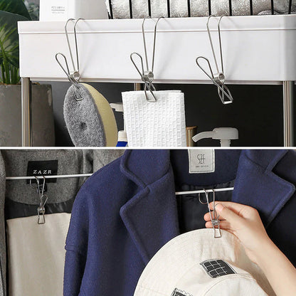 Pinces à Linge en Acier Inoxydable (10 Pièces)