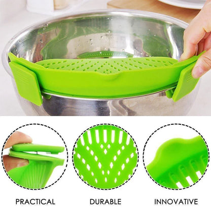 Adaptateur de Passoire en Silicone Innovant pour les Casseroles et les Poêles