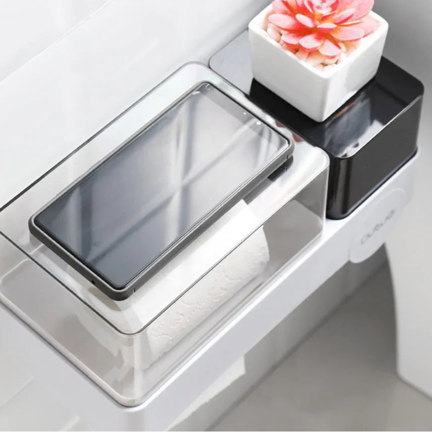 Boîte de Rangement pour Salle de Bain 3 en 1 Montée sur le Mur