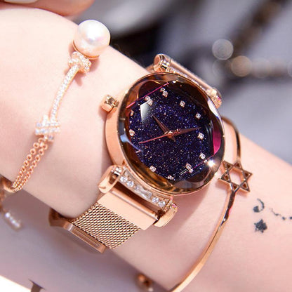 Montre Étanche avec Design de Ciel Étoilé pour les Filles