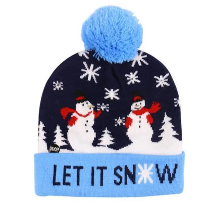 Casquette de Noël en Tricot Led au Design Festif