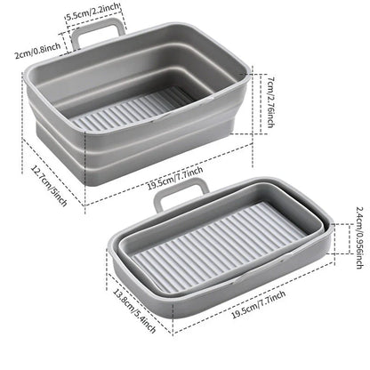 Plaque à Pâtisserie Pliable en Silicone pour Friteuse à Air Chaud - Réutilisable et Pratique