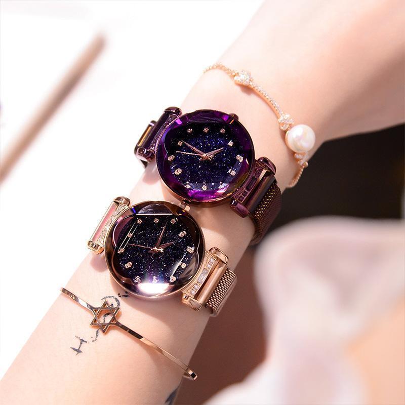Montre Étanche avec Design de Ciel Étoilé pour les Filles